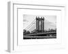 Manhattan Bridge with the Empire State Building Center from Brooklyn Bridge-Philippe Hugonnard-Framed Art Print