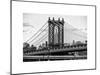 Manhattan Bridge with the Empire State Building Center from Brooklyn Bridge-Philippe Hugonnard-Mounted Art Print