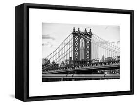 Manhattan Bridge with the Empire State Building Center from Brooklyn Bridge-Philippe Hugonnard-Framed Stretched Canvas