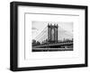 Manhattan Bridge with the Empire State Building Center from Brooklyn Bridge-Philippe Hugonnard-Framed Art Print