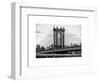 Manhattan Bridge with the Empire State Building Center from Brooklyn Bridge-Philippe Hugonnard-Framed Art Print