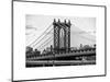 Manhattan Bridge with the Empire State Building Center from Brooklyn Bridge-Philippe Hugonnard-Mounted Art Print