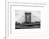 Manhattan Bridge with the Empire State Building Center from Brooklyn Bridge-Philippe Hugonnard-Framed Art Print