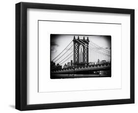 Manhattan Bridge with the Empire State Building Center from Brooklyn Bridge-Philippe Hugonnard-Framed Art Print