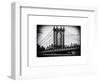 Manhattan Bridge with the Empire State Building Center from Brooklyn Bridge-Philippe Hugonnard-Framed Art Print