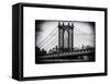 Manhattan Bridge with the Empire State Building Center from Brooklyn Bridge-Philippe Hugonnard-Framed Stretched Canvas