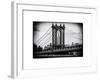 Manhattan Bridge with the Empire State Building Center from Brooklyn Bridge-Philippe Hugonnard-Framed Art Print