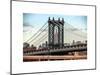 Manhattan Bridge with the Empire State Building Center from Brooklyn Bridge-Philippe Hugonnard-Mounted Art Print