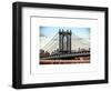 Manhattan Bridge with the Empire State Building Center from Brooklyn Bridge-Philippe Hugonnard-Framed Art Print