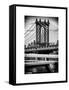 Manhattan Bridge with the Empire State Building Center from Brooklyn Bridge-Philippe Hugonnard-Framed Stretched Canvas