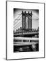 Manhattan Bridge with the Empire State Building Center from Brooklyn Bridge-Philippe Hugonnard-Mounted Art Print