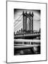 Manhattan Bridge with the Empire State Building Center from Brooklyn Bridge-Philippe Hugonnard-Mounted Art Print