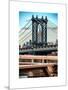 Manhattan Bridge with the Empire State Building Center from Brooklyn Bridge-Philippe Hugonnard-Mounted Art Print