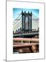 Manhattan Bridge with the Empire State Building Center from Brooklyn Bridge-Philippe Hugonnard-Mounted Art Print