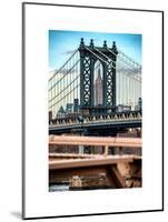 Manhattan Bridge with the Empire State Building Center from Brooklyn Bridge-Philippe Hugonnard-Mounted Art Print