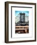 Manhattan Bridge with the Empire State Building Center from Brooklyn Bridge-Philippe Hugonnard-Framed Art Print