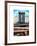 Manhattan Bridge with the Empire State Building Center from Brooklyn Bridge-Philippe Hugonnard-Framed Art Print