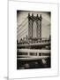 Manhattan Bridge with the Empire State Building Center from Brooklyn Bridge-Philippe Hugonnard-Mounted Art Print