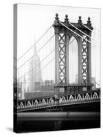 Manhattan Bridge with the Empire State Building from Brooklyn Bridge-Philippe Hugonnard-Stretched Canvas