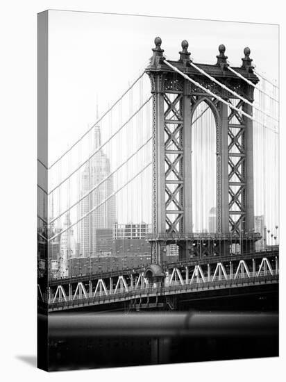 Manhattan Bridge with the Empire State Building from Brooklyn Bridge-Philippe Hugonnard-Stretched Canvas