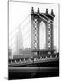 Manhattan Bridge with the Empire State Building from Brooklyn Bridge-Philippe Hugonnard-Mounted Photographic Print