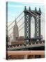 Manhattan Bridge with the Empire State Building from Brooklyn Bridge-Philippe Hugonnard-Stretched Canvas