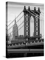 Manhattan Bridge with the Empire State Building from Brooklyn Bridge-Philippe Hugonnard-Stretched Canvas