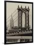 Manhattan Bridge with the Empire State Building from Brooklyn Bridge-Philippe Hugonnard-Framed Photographic Print