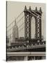 Manhattan Bridge with the Empire State Building from Brooklyn Bridge-Philippe Hugonnard-Stretched Canvas