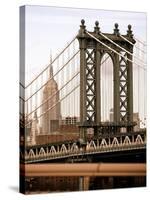 Manhattan Bridge with the Empire State Building from Brooklyn Bridge-Philippe Hugonnard-Stretched Canvas