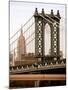 Manhattan Bridge with the Empire State Building from Brooklyn Bridge-Philippe Hugonnard-Mounted Photographic Print