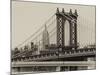 Manhattan Bridge with the Empire State Building from Brooklyn Bridge-Philippe Hugonnard-Mounted Photographic Print