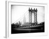 Manhattan Bridge with the Empire State Building from Brooklyn Bridge-Philippe Hugonnard-Framed Photographic Print