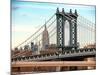 Manhattan Bridge with the Empire State Building from Brooklyn Bridge-Philippe Hugonnard-Mounted Photographic Print