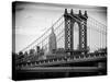 Manhattan Bridge with the Empire State Building from Brooklyn Bridge-Philippe Hugonnard-Stretched Canvas