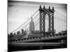 Manhattan Bridge with the Empire State Building from Brooklyn Bridge-Philippe Hugonnard-Mounted Photographic Print