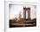 Manhattan Bridge with the Empire State Building from Brooklyn Bridge-Philippe Hugonnard-Framed Photographic Print