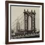 Manhattan Bridge with the Empire State Building from Brooklyn Bridge-Philippe Hugonnard-Framed Photographic Print