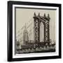 Manhattan Bridge with the Empire State Building from Brooklyn Bridge-Philippe Hugonnard-Framed Photographic Print