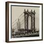 Manhattan Bridge with the Empire State Building from Brooklyn Bridge-Philippe Hugonnard-Framed Photographic Print