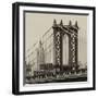 Manhattan Bridge with the Empire State Building from Brooklyn Bridge-Philippe Hugonnard-Framed Photographic Print