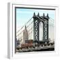 Manhattan Bridge with the Empire State Building from Brooklyn Bridge-Philippe Hugonnard-Framed Photographic Print