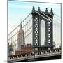 Manhattan Bridge with the Empire State Building from Brooklyn Bridge-Philippe Hugonnard-Mounted Photographic Print