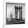 Manhattan Bridge with the Empire State Building from Brooklyn Bridge-Philippe Hugonnard-Framed Photographic Print