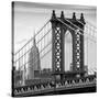 Manhattan Bridge with the Empire State Building from Brooklyn Bridge-Philippe Hugonnard-Stretched Canvas