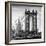 Manhattan Bridge with the Empire State Building from Brooklyn Bridge-Philippe Hugonnard-Framed Photographic Print