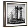 Manhattan Bridge with the Empire State Building from Brooklyn Bridge-Philippe Hugonnard-Framed Photographic Print