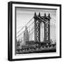 Manhattan Bridge with the Empire State Building from Brooklyn Bridge-Philippe Hugonnard-Framed Photographic Print