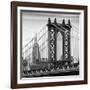 Manhattan Bridge with the Empire State Building from Brooklyn Bridge-Philippe Hugonnard-Framed Photographic Print