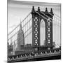 Manhattan Bridge with the Empire State Building from Brooklyn Bridge-Philippe Hugonnard-Mounted Photographic Print